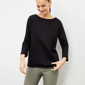 MM LaFleur Owen T-Shirt Pima Cotton Black XS 3/4 sleeve